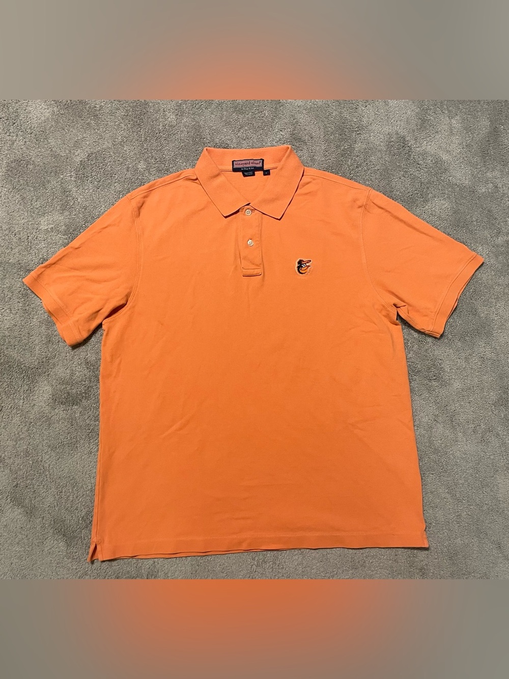 Vineyard Vines Baltimore Orioles Polo Shirt Men’s L Orange Embroidered Cotton